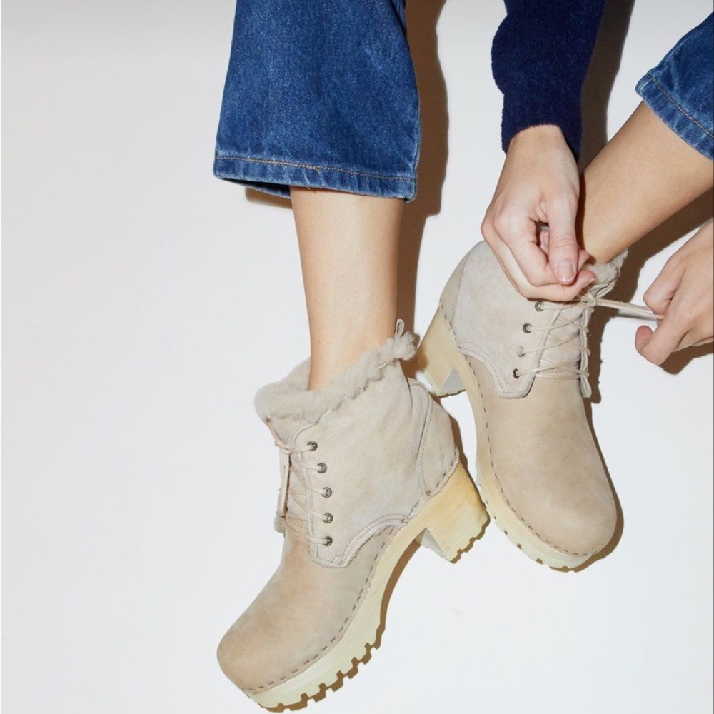 No. 6 Lander Lace up Shearling boots